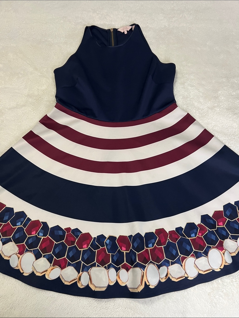 Ted Baker London Rowing Stripe Skater Dress Size 4